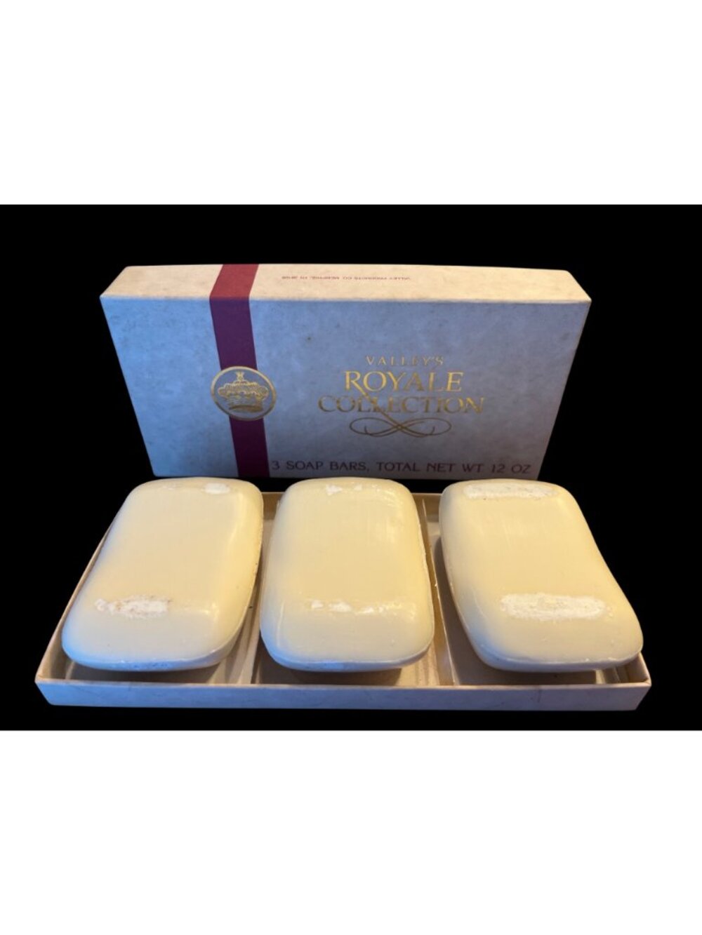 Vtg Valleys Royale Collection 3 Soap Bars Gift Set 12 Oz Made In USA - Picture 2 of 6